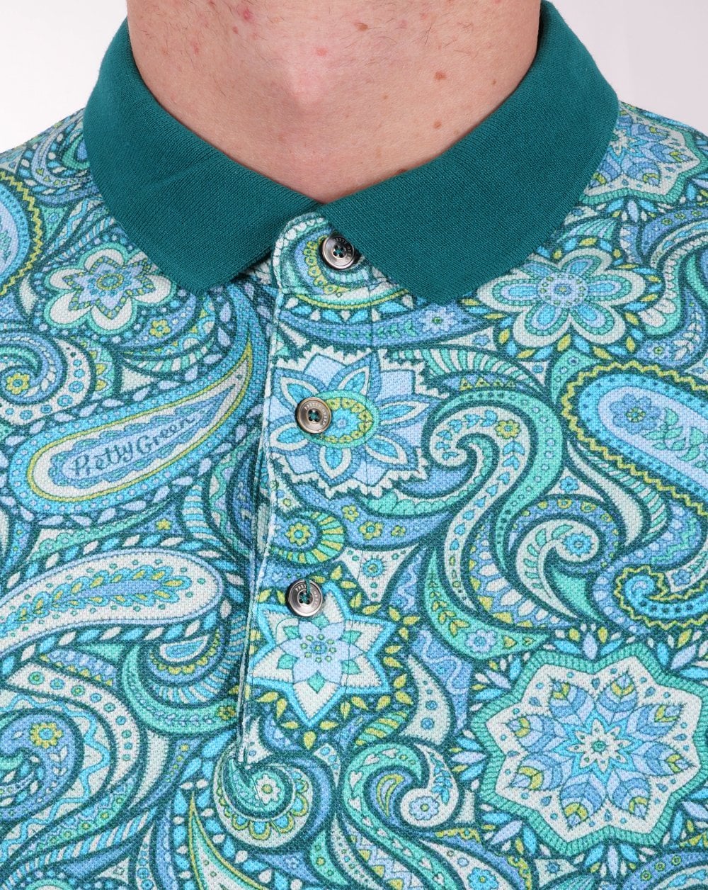 Pretty Green Itchycoo Paisley Polo Green - Image 2