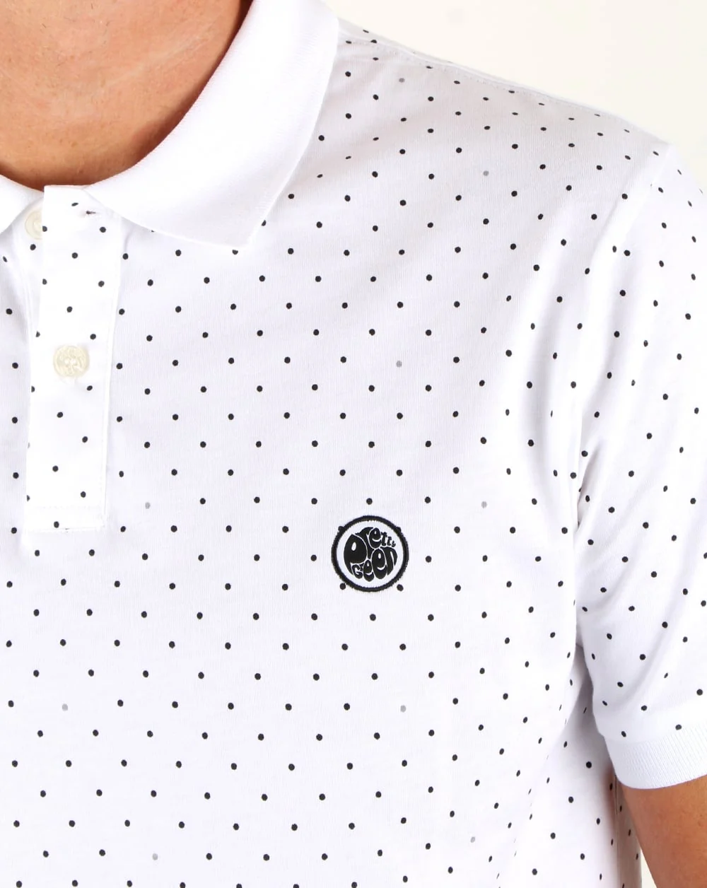 Pretty Green Kompany Polka Dot Polo White - Image 2