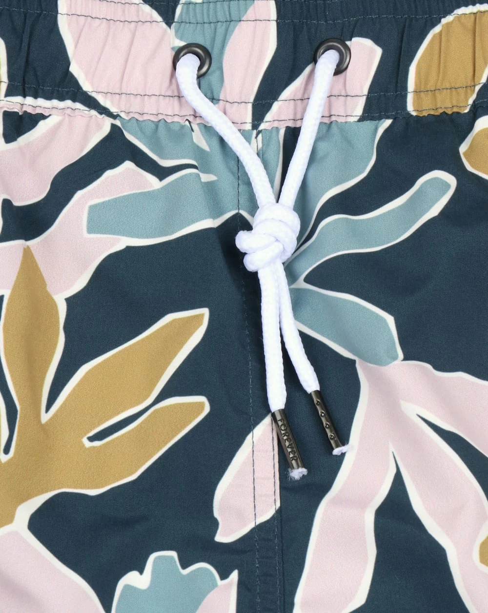 Pretty Green Leaf Print Swim Shorts Navy - Image 2