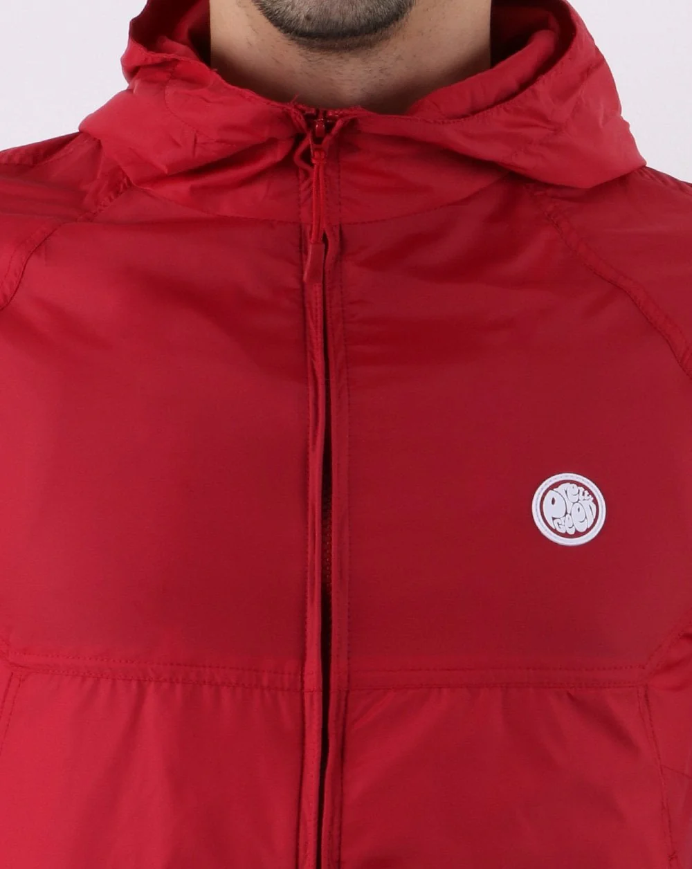 Pretty Green Lightweight Zip Up Hooded Jacket Red - Image 4