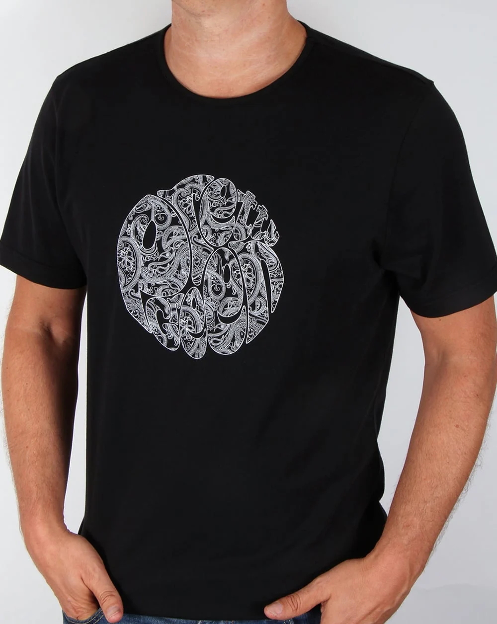 Pretty Green Linear Logo T-shirt Black