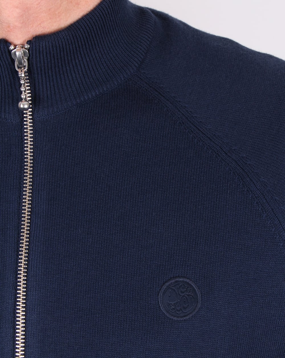 Pretty Green Mandeville Knitted Track Top Navy - Image 3
