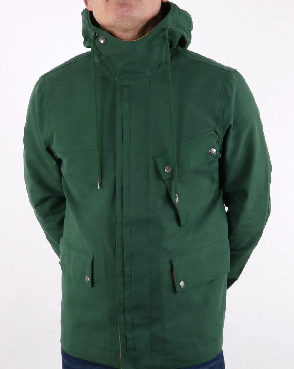 Pretty Green Mens Contrast Colour Hooded Jacket Green - Image 2