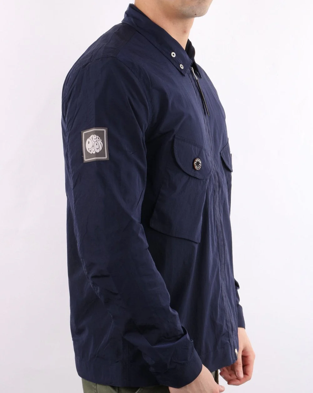 Pretty Green Metal Zip Jacket Navy - Image 4