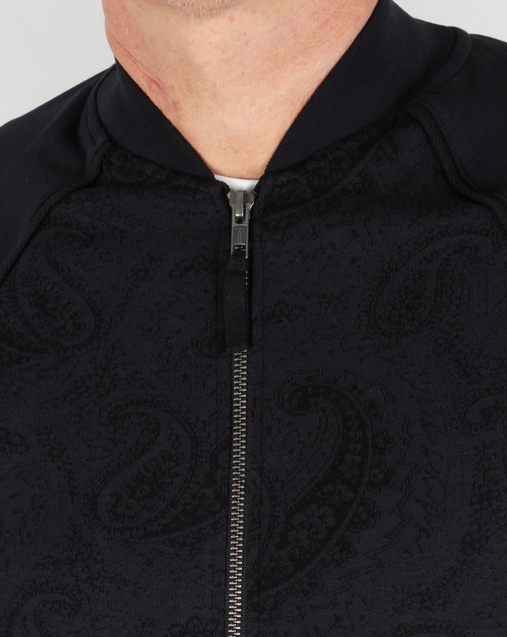 Pretty Green Midhurst Jacquard Track Top Black - Image 2