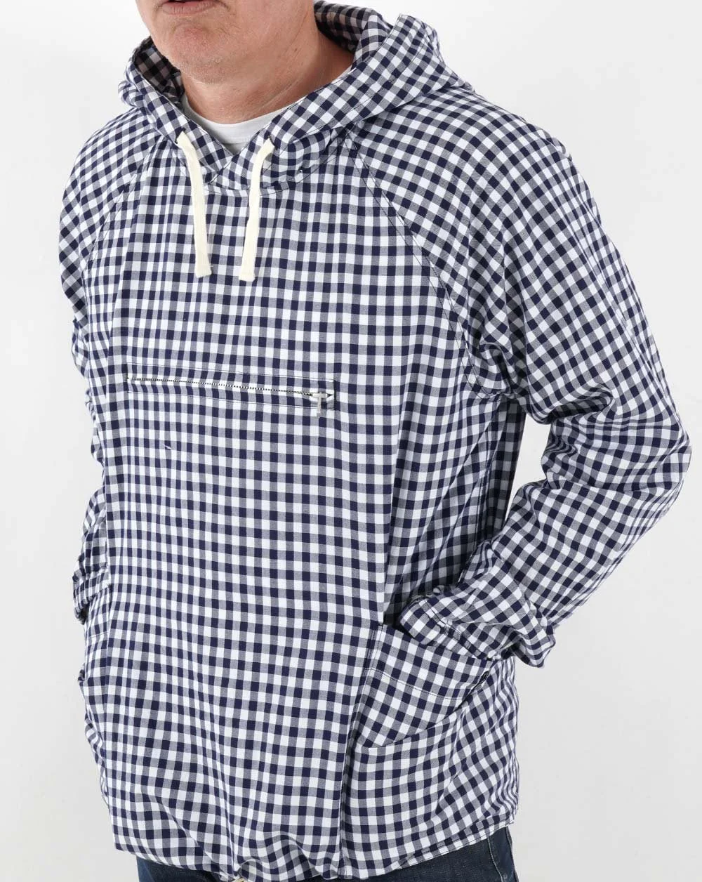 Pretty Green Ohd Smock Jacket Navy Gingham - Image 5