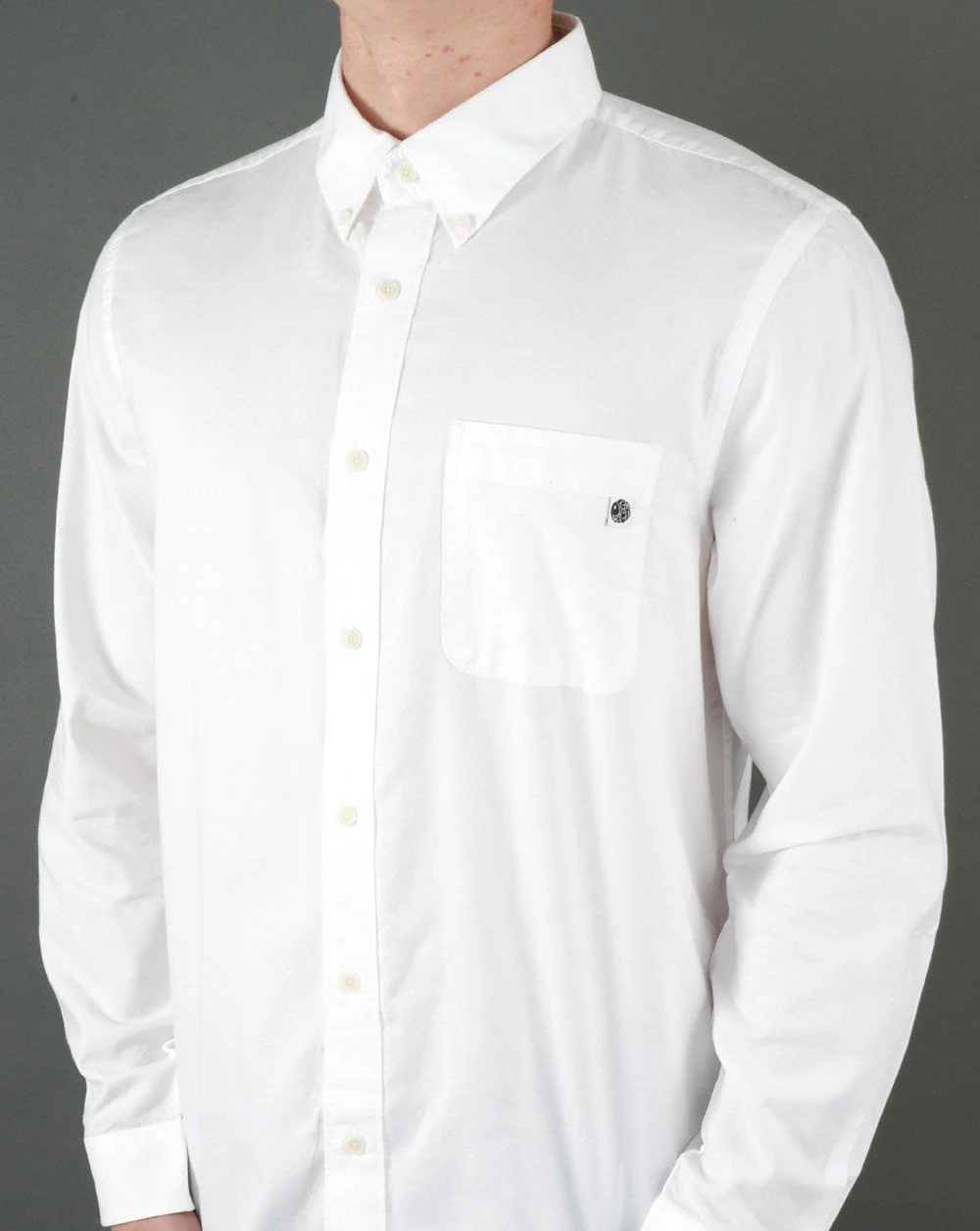 Pretty Green Oxford Long Sleeve Shirt White - Image 4