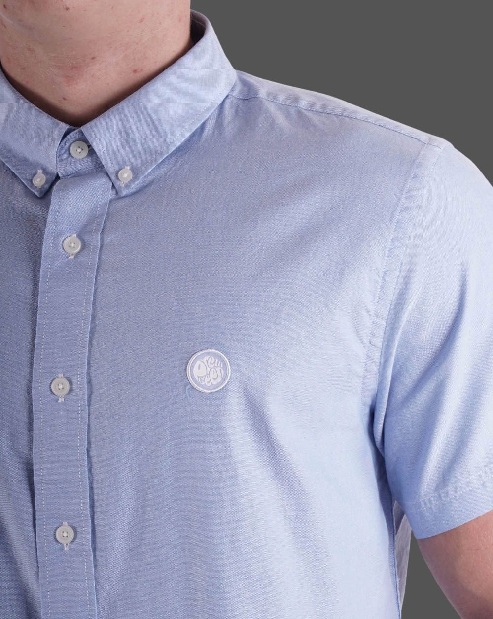 Pretty Green Oxford Short Sleeve Shirt Blue - Image 2