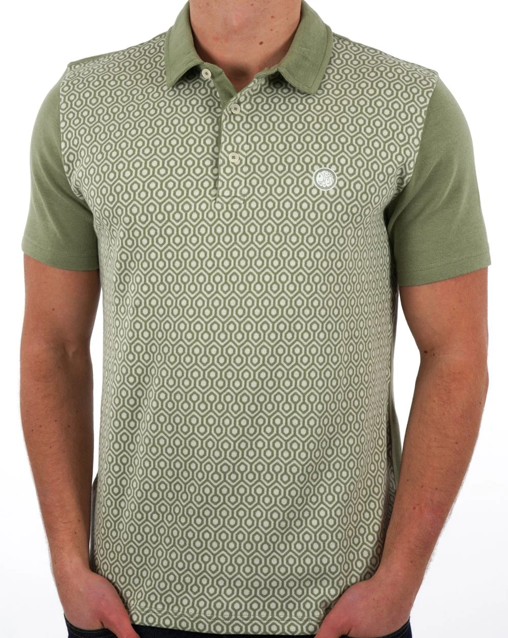 Pretty Green Shining Geo Polo Shirt Green - Image 4