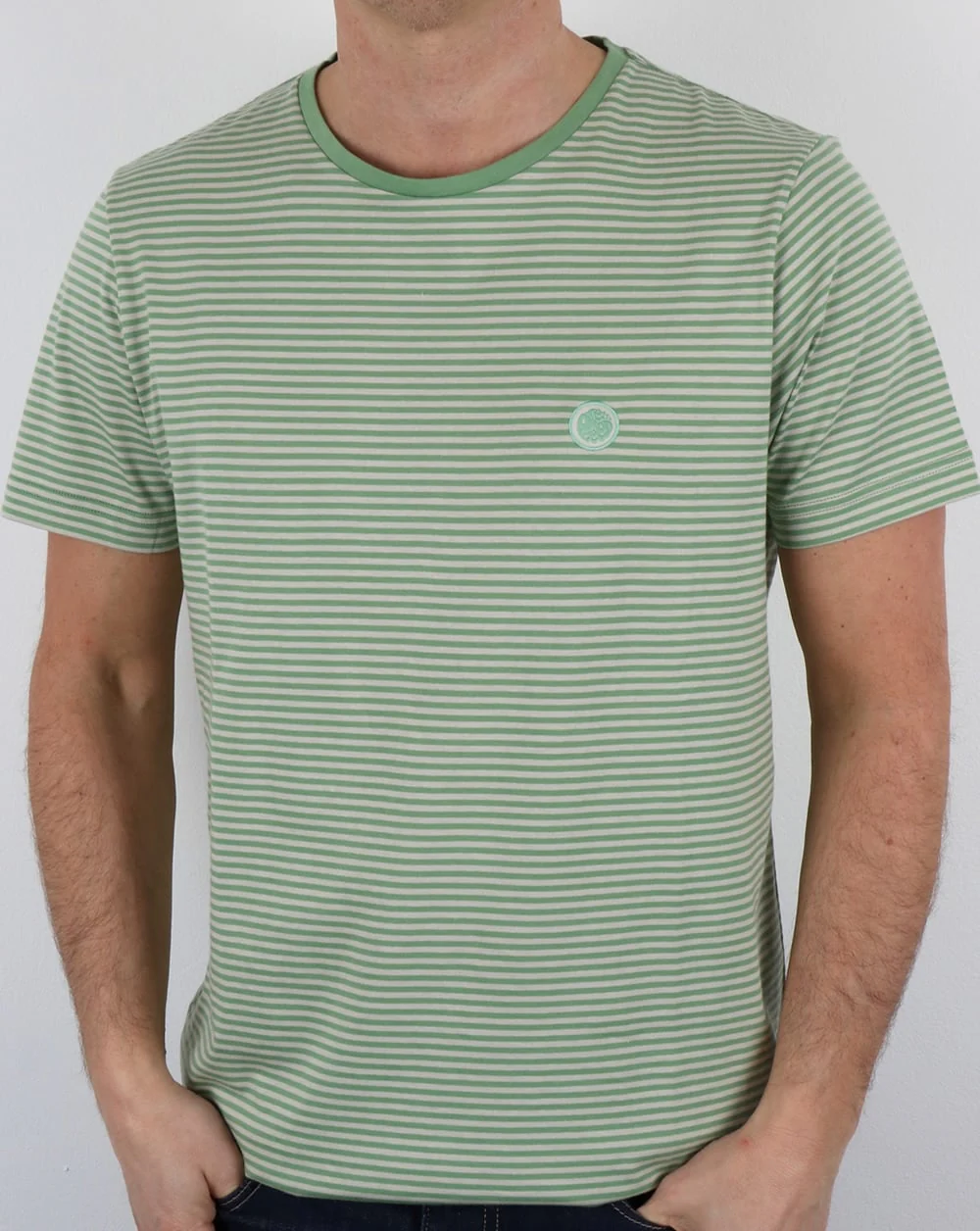 Pretty Green Striped Feeder T-shirt Light Green