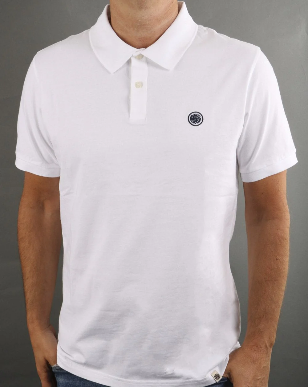 Pretty Green Tendale Jersey Polo Shirt White