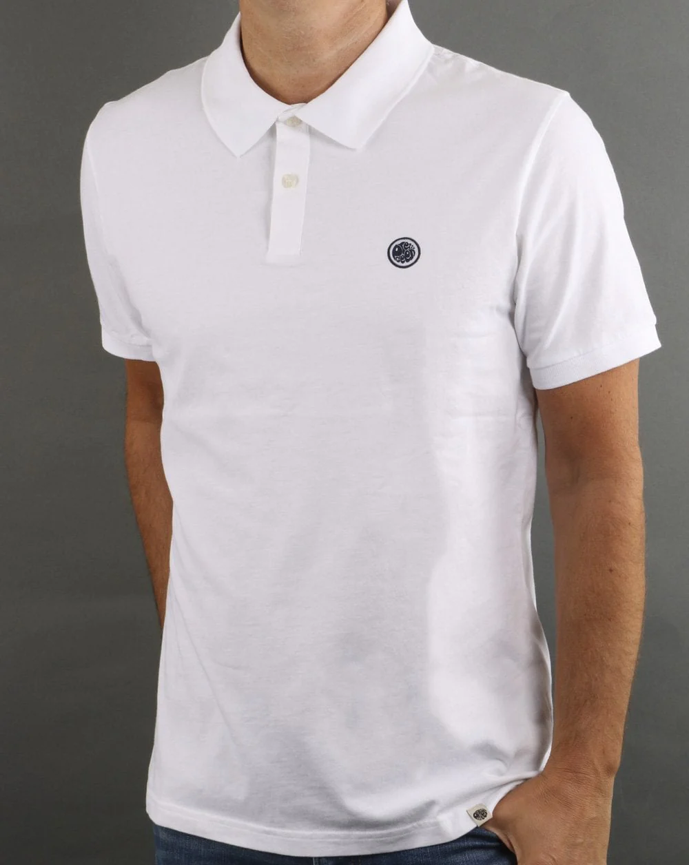 Pretty Green Tendale Jersey Polo Shirt White - Image 2