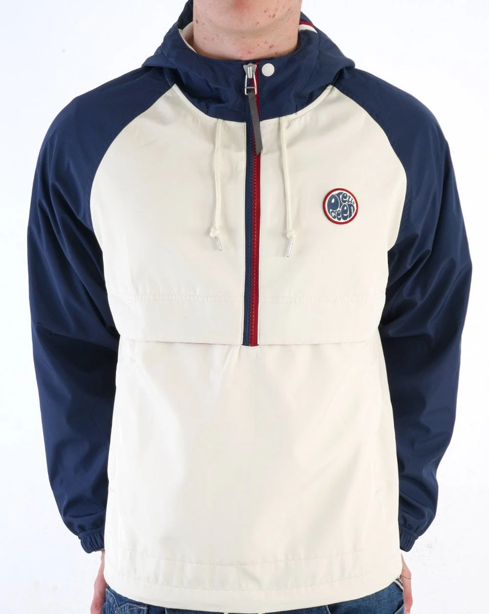 Pretty Green Tilby Colour Block Overhead Jacket Navy - Image 2