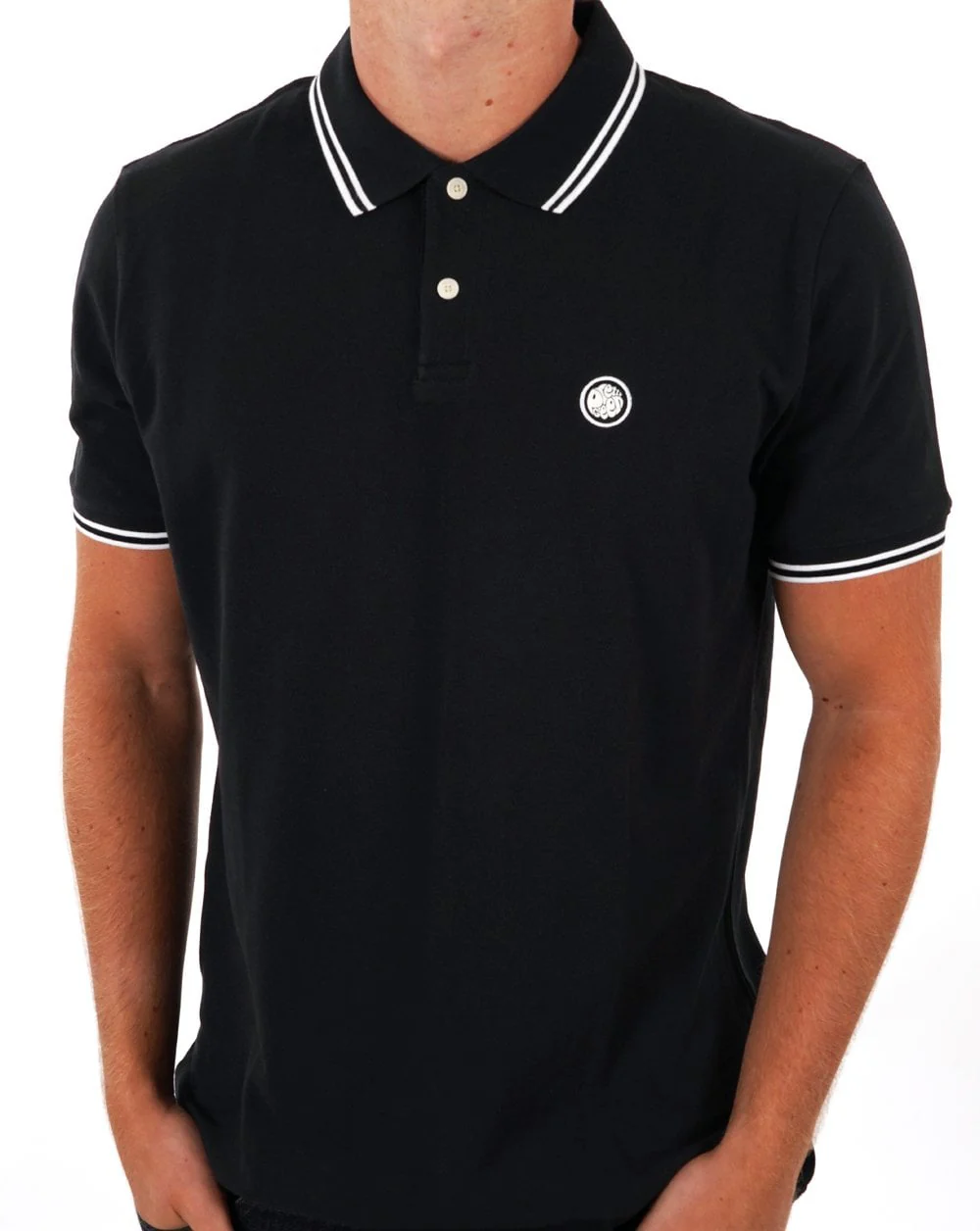 Pretty Green Tipped Polo Shirt Black - Image 3