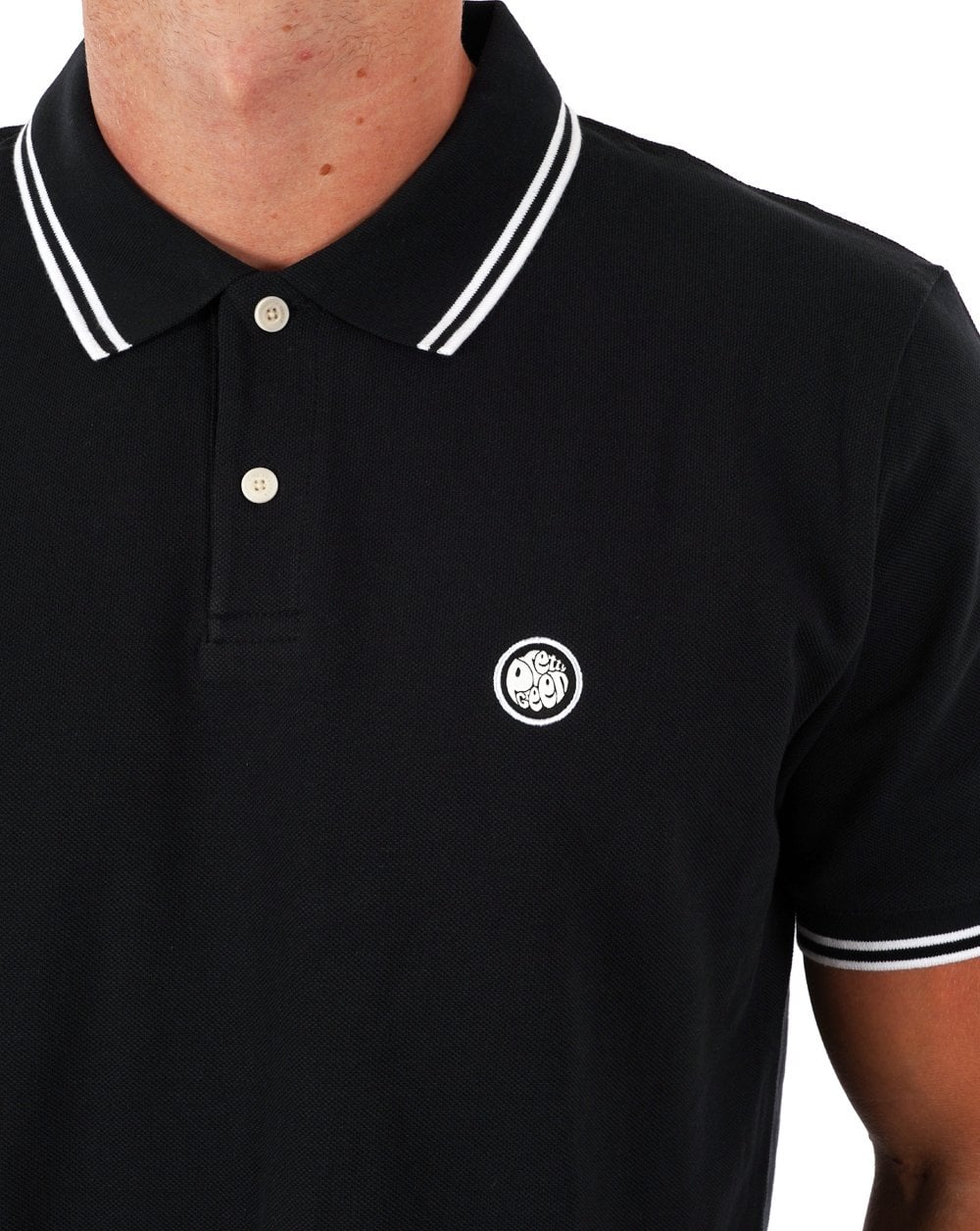 Pretty Green Tipped Polo Shirt Black - Image 4