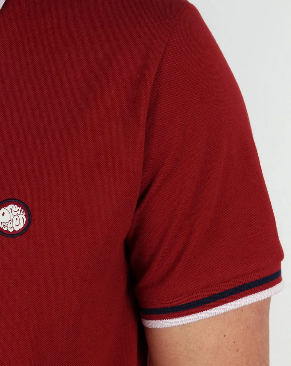 Pretty Green Tipped Polo Shirt Dark Red - Image 3