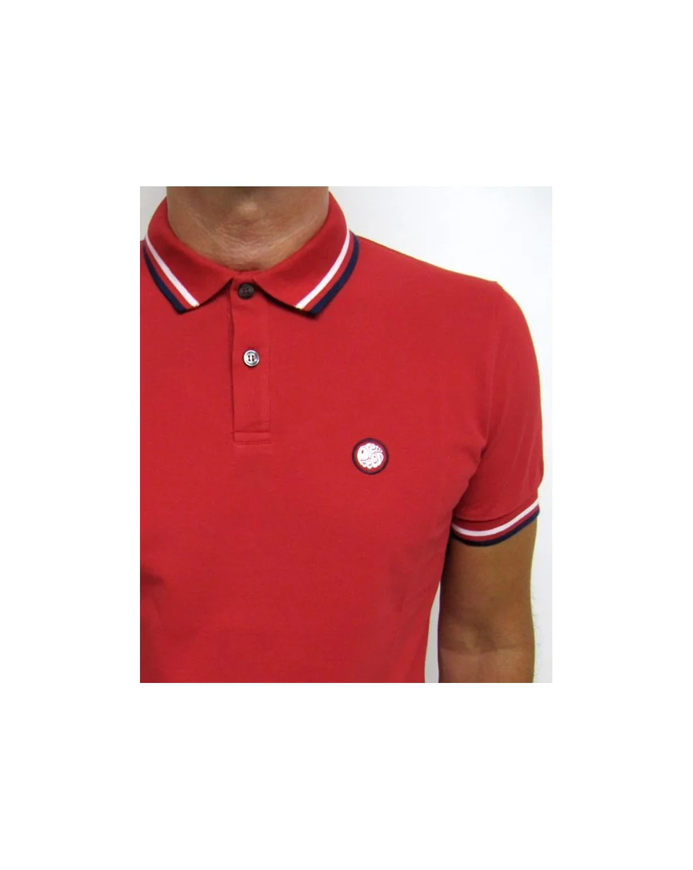 Pretty Green Tipped Polo Shirt Red - Image 2