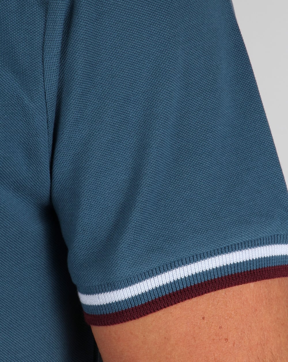 Pretty Green Tipped Polo Shirt Teal Blue - Image 3