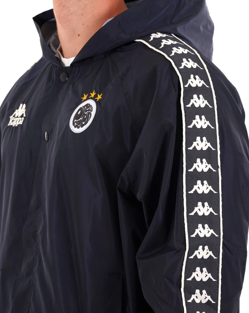 Pretty Green X Kappa Maine Road Hooded Jacket Navy - Image 2