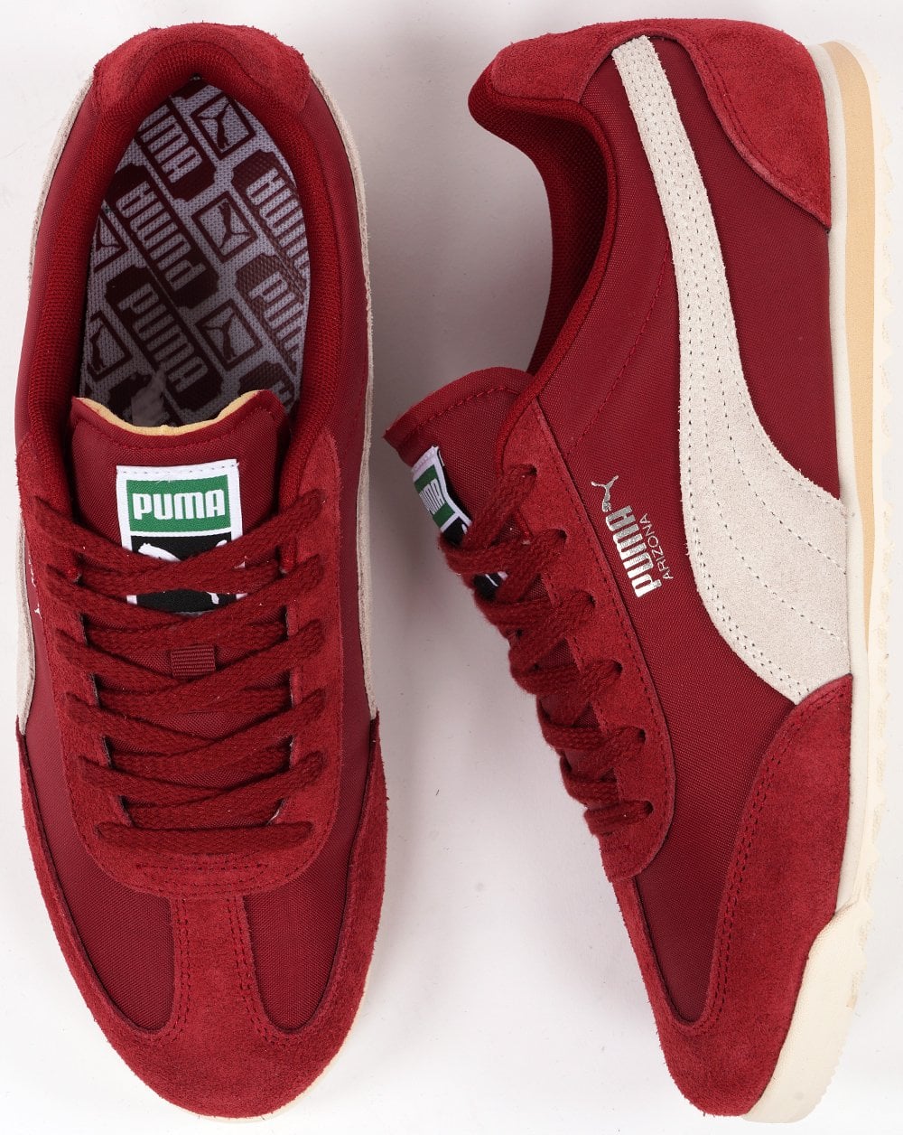 Puma Arizona Nylon Trainers Deep Red Off White - Image 4