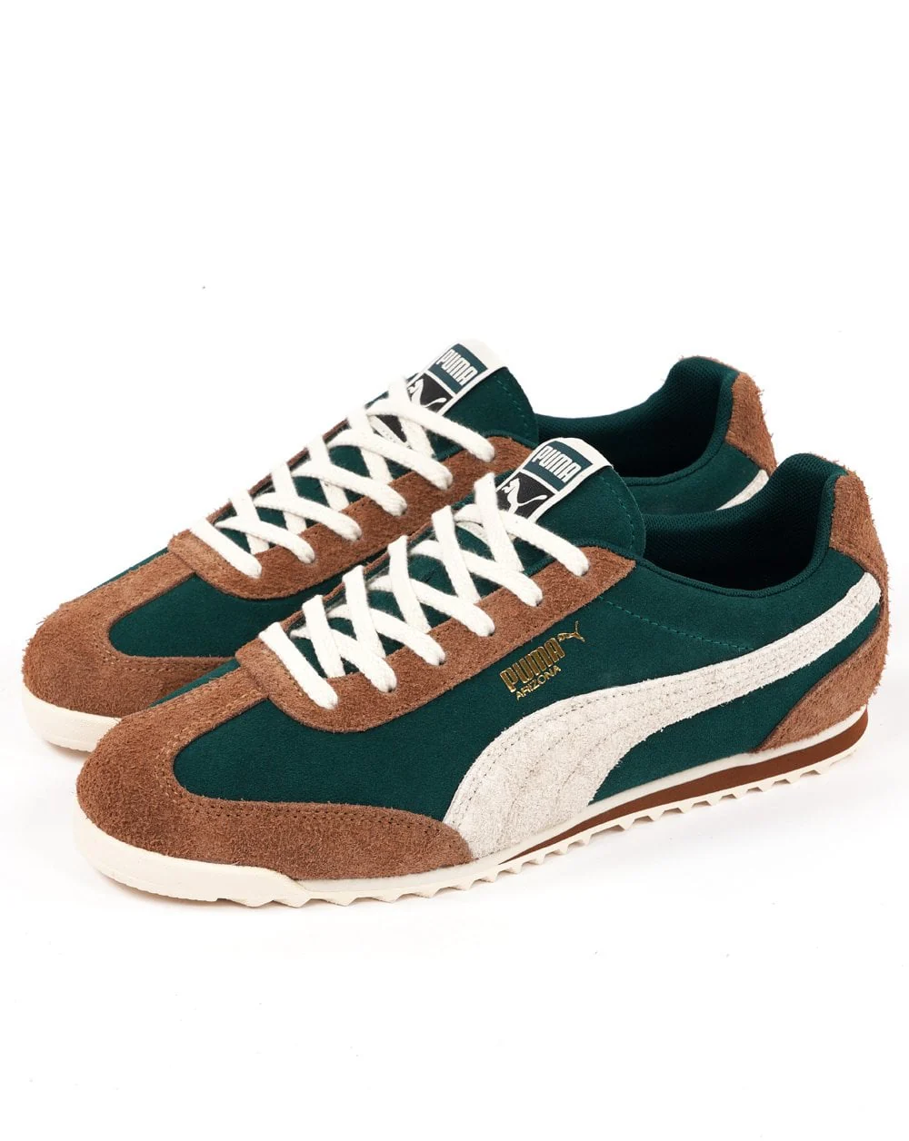 Puma Arizona Suede Trainers Dark Green / frosted Ivory - Image 2