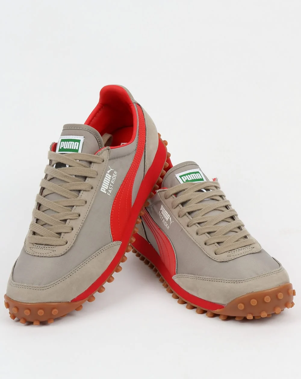 Puma Fast Rider OG Trainers Grey/Cherry Tomato - Image 3