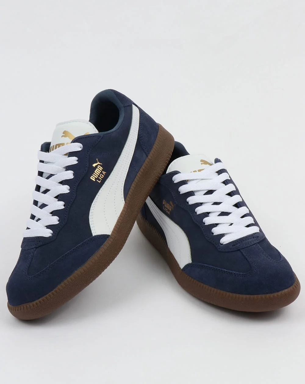 Puma Liga Suede Trainers Navy/White - Image 4
