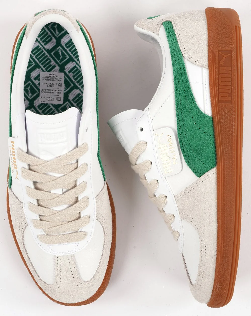 Puma Palermo Leather Trainer White / Green - Image 2