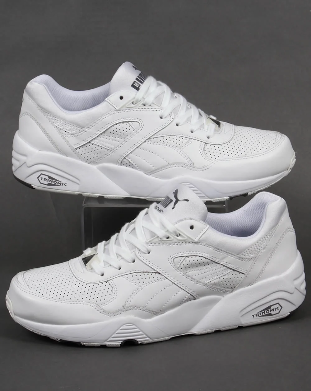 Puma R698 Core Leather Trainers White/White