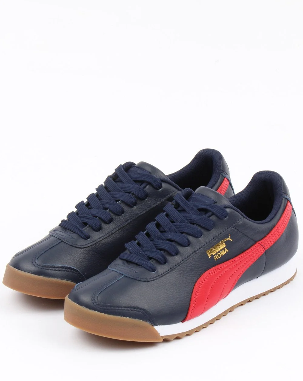 Puma Roma Classic Gum Trainer Peacoat/ribbon Red - Image 3