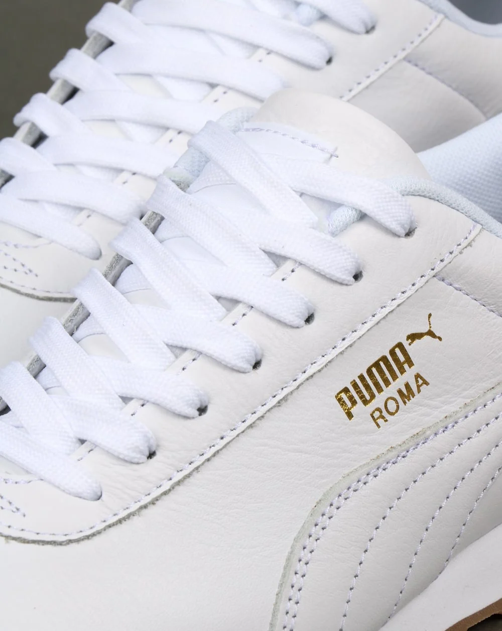 Puma Roma Classic Gum Trainers White/Gum - Image 4
