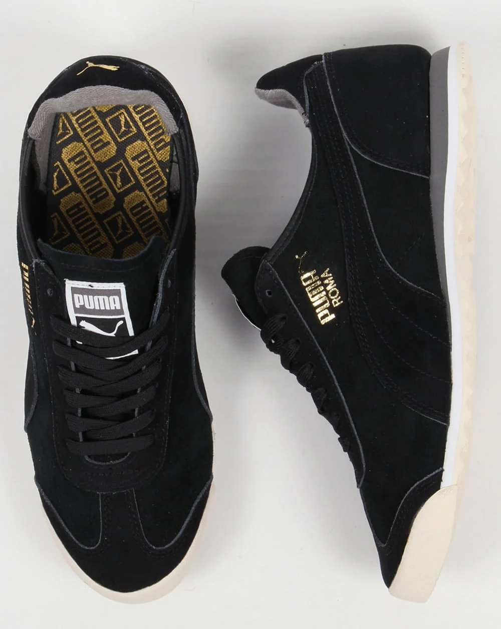 Puma Roma OG Leather Trainers Black/Grey - Image 2