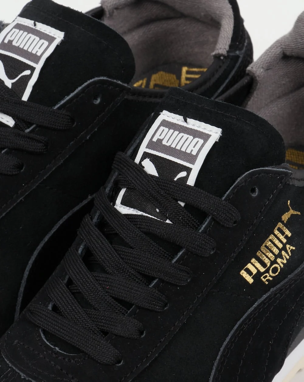 Puma Roma OG Leather Trainers Black/Grey - Image 3
