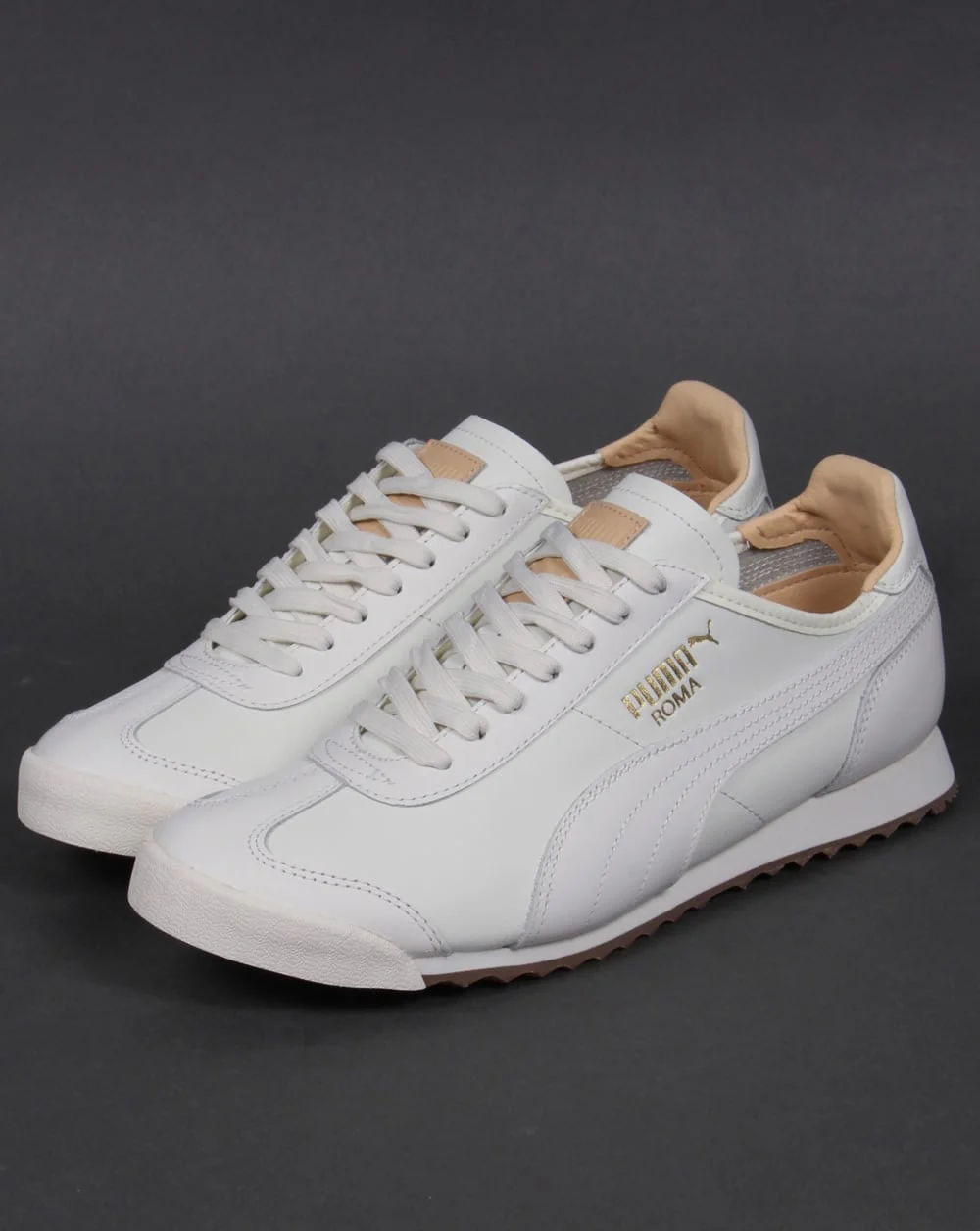 Puma Roma OG Leather Trainers Natural White - Image 4