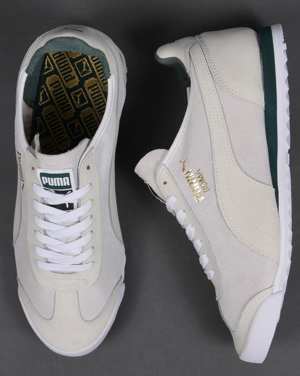Puma Roma OG Leather Trainers White/Green - Image 2