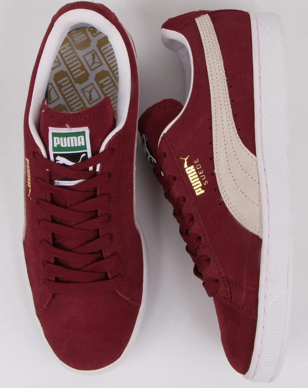 Puma Suede Classic Trainers Burgundy/white - Image 2