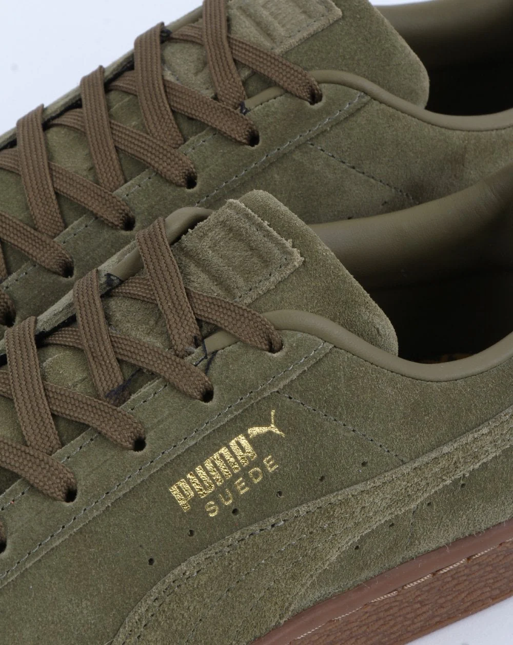 Puma Suede Gum Trainer Burnt Olive/Gum - Image 4