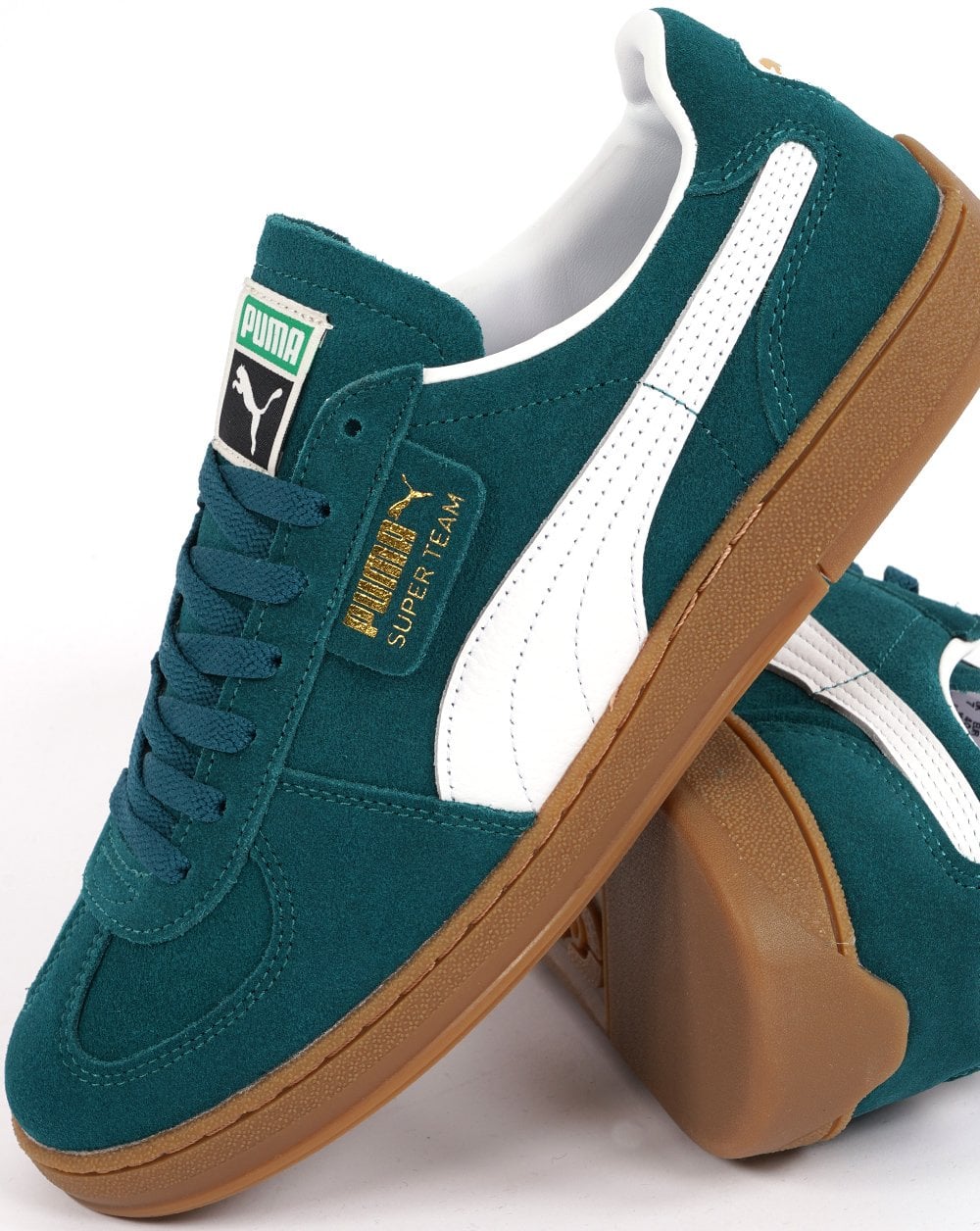 Puma Super Team Suede Trainers Green White