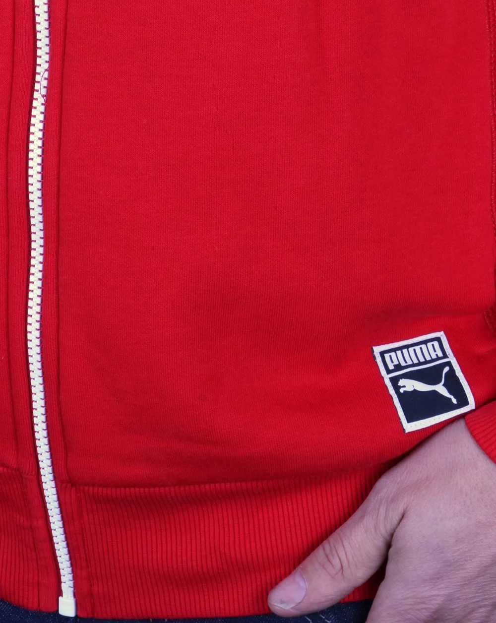 Puma T7 Full Zip Hoody Cherry Red - Image 3