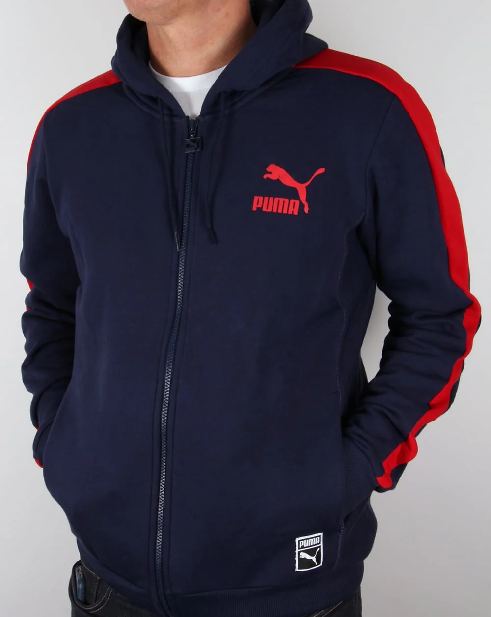 Puma T7 Full Zip Hoody Navy/red