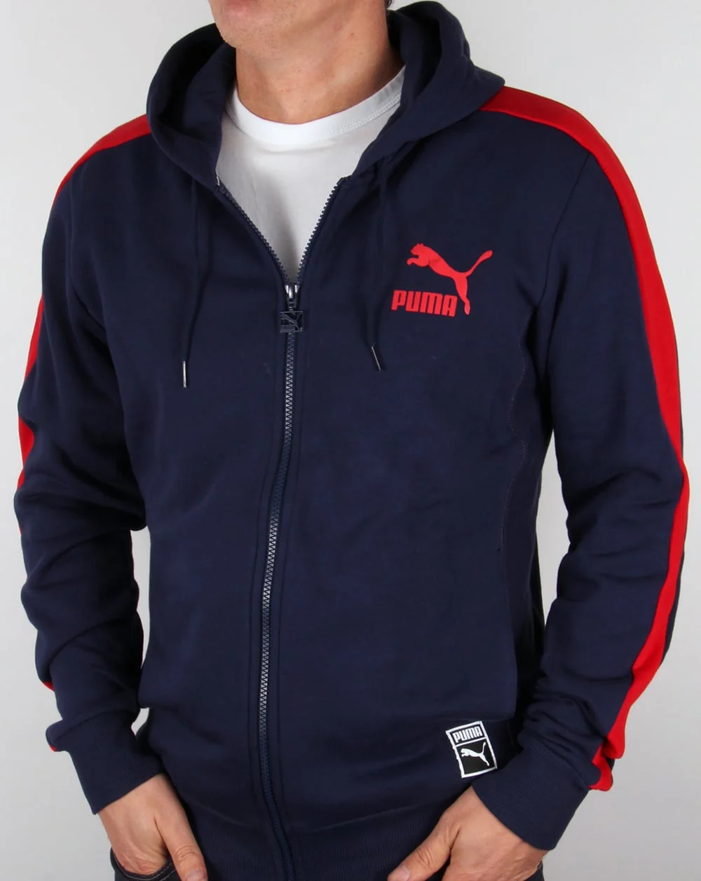 Puma T7 Full Zip Hoody Navy/red - Image 2