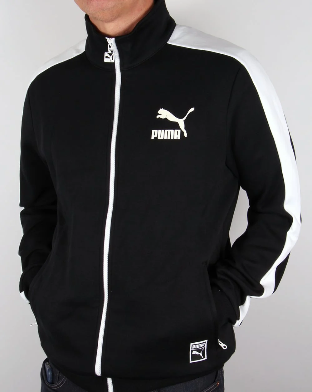Puma T7 Track Top Black/white - Image 3