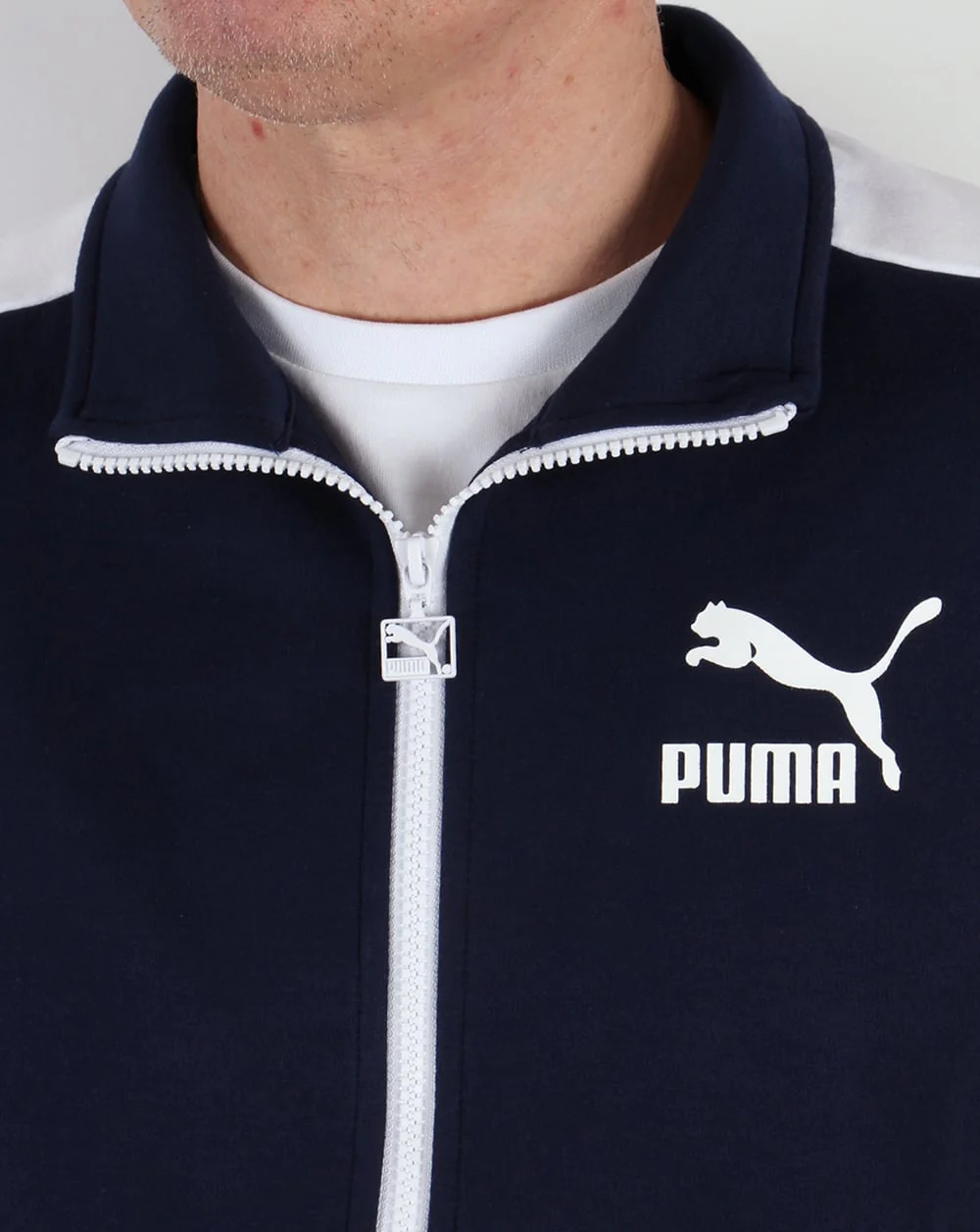 Puma T7 Track Top Navy/white - Image 4