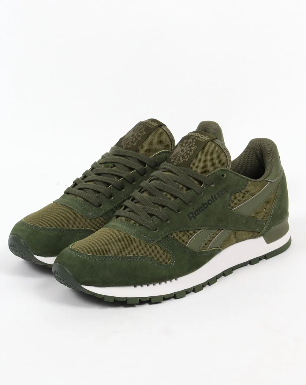 Reebok Classic Leather Clip Trainers Moss Green - Image 4