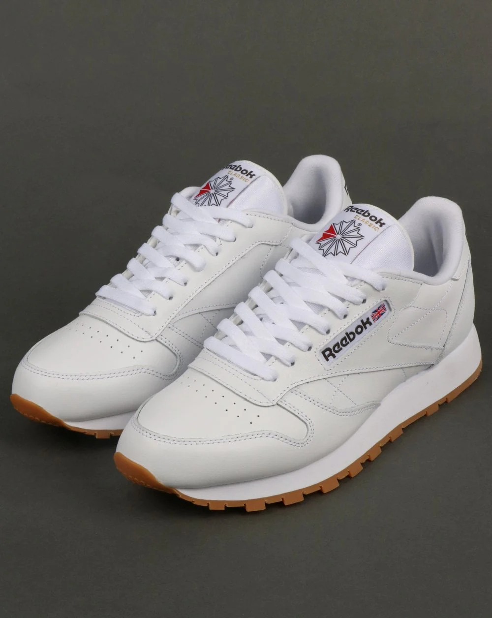 Reebok Classic Leather Trainers White/Gum - Image 3