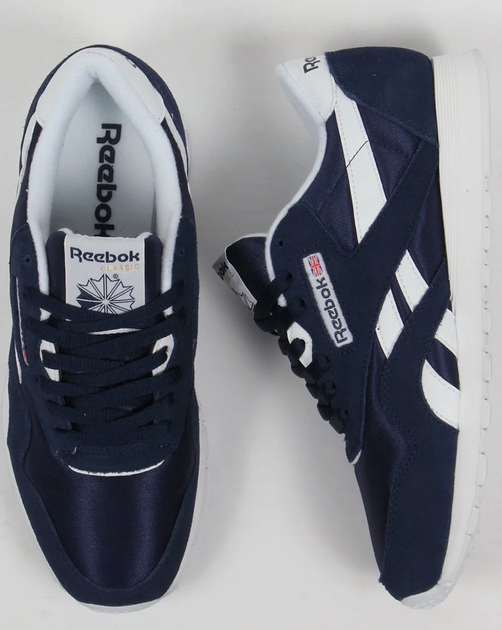 Reebok Classic Nylon Trainers Navy/White - Image 2