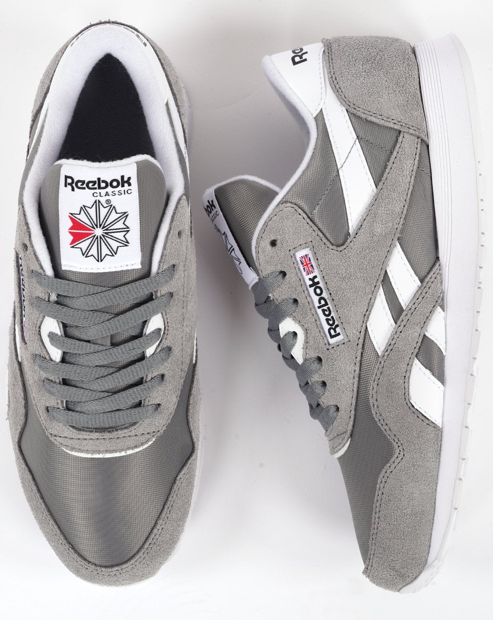 Reebok Classic Nylon Trainers Pure Grey/White - Image 4