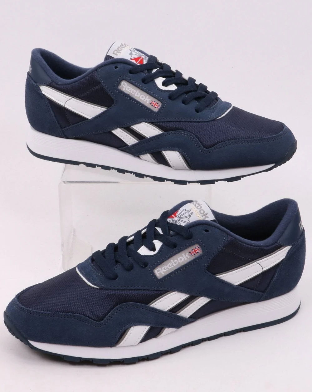 Reebok Classic Nylon Trainers Team Navy/Platinum - Image 2