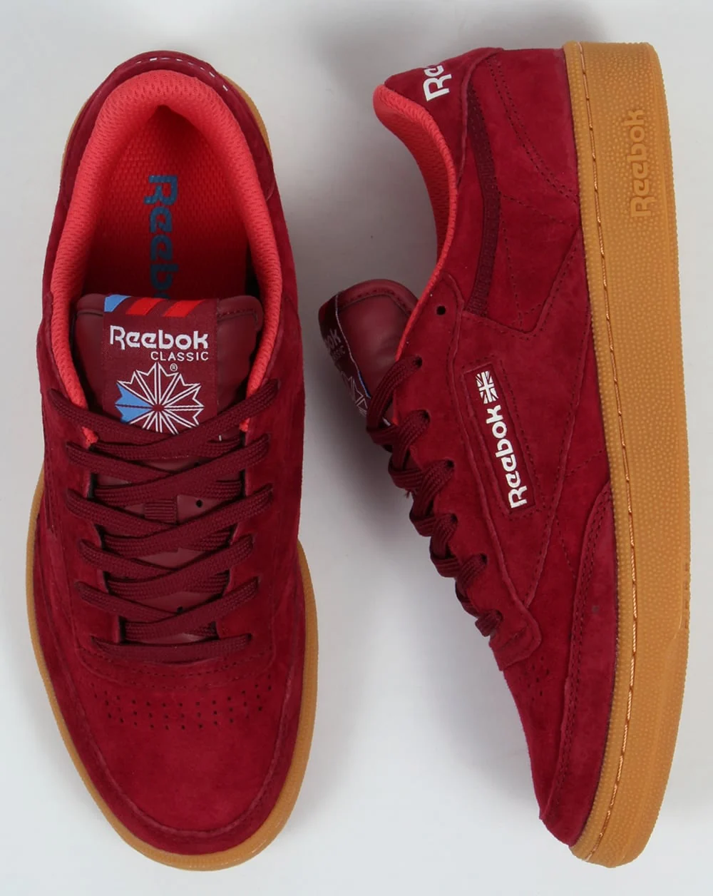 Reebok Club C 85 Indoor Trainers Burgundy/gum - Image 2
