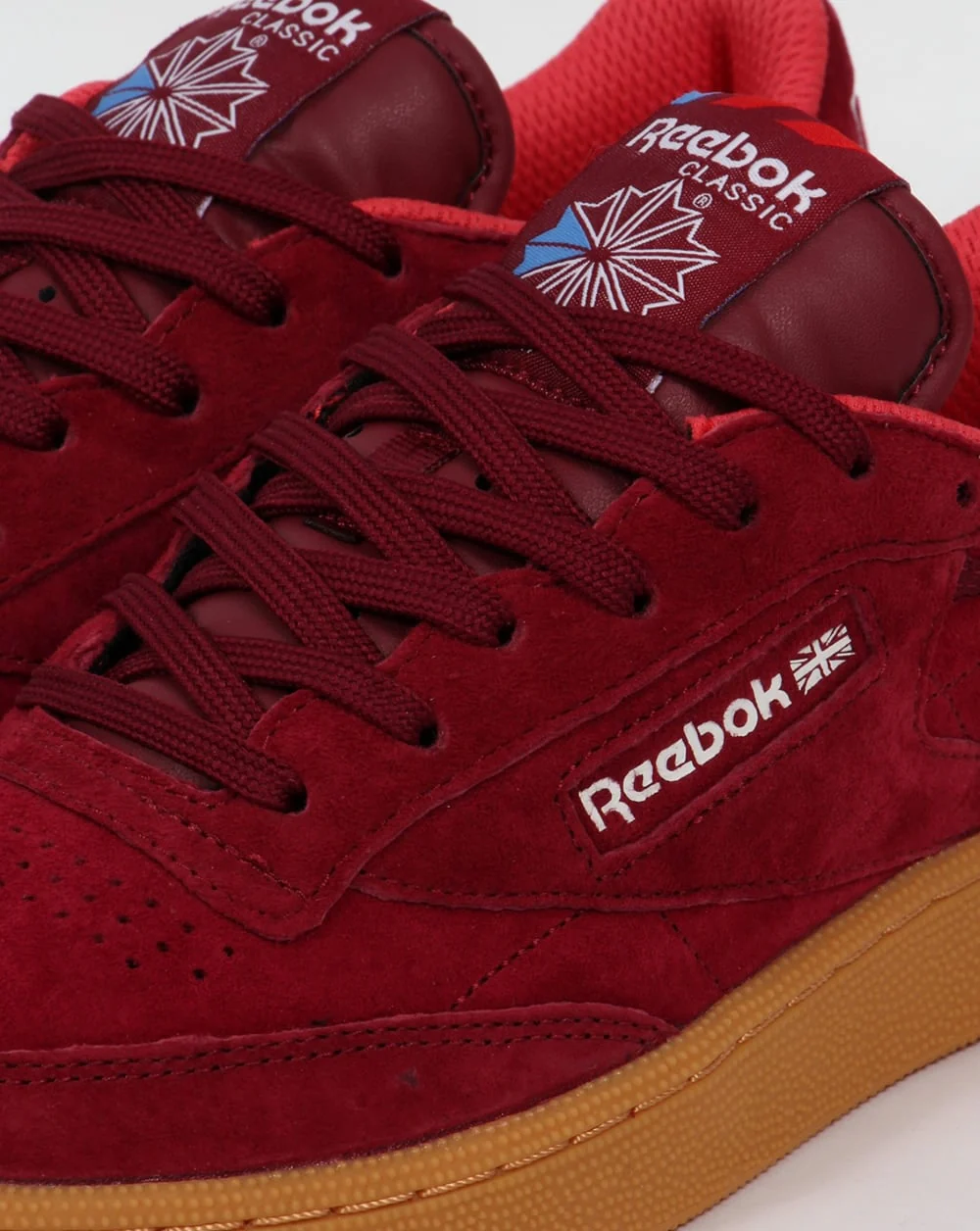 Reebok Club C 85 Indoor Trainers Burgundy/gum - Image 4